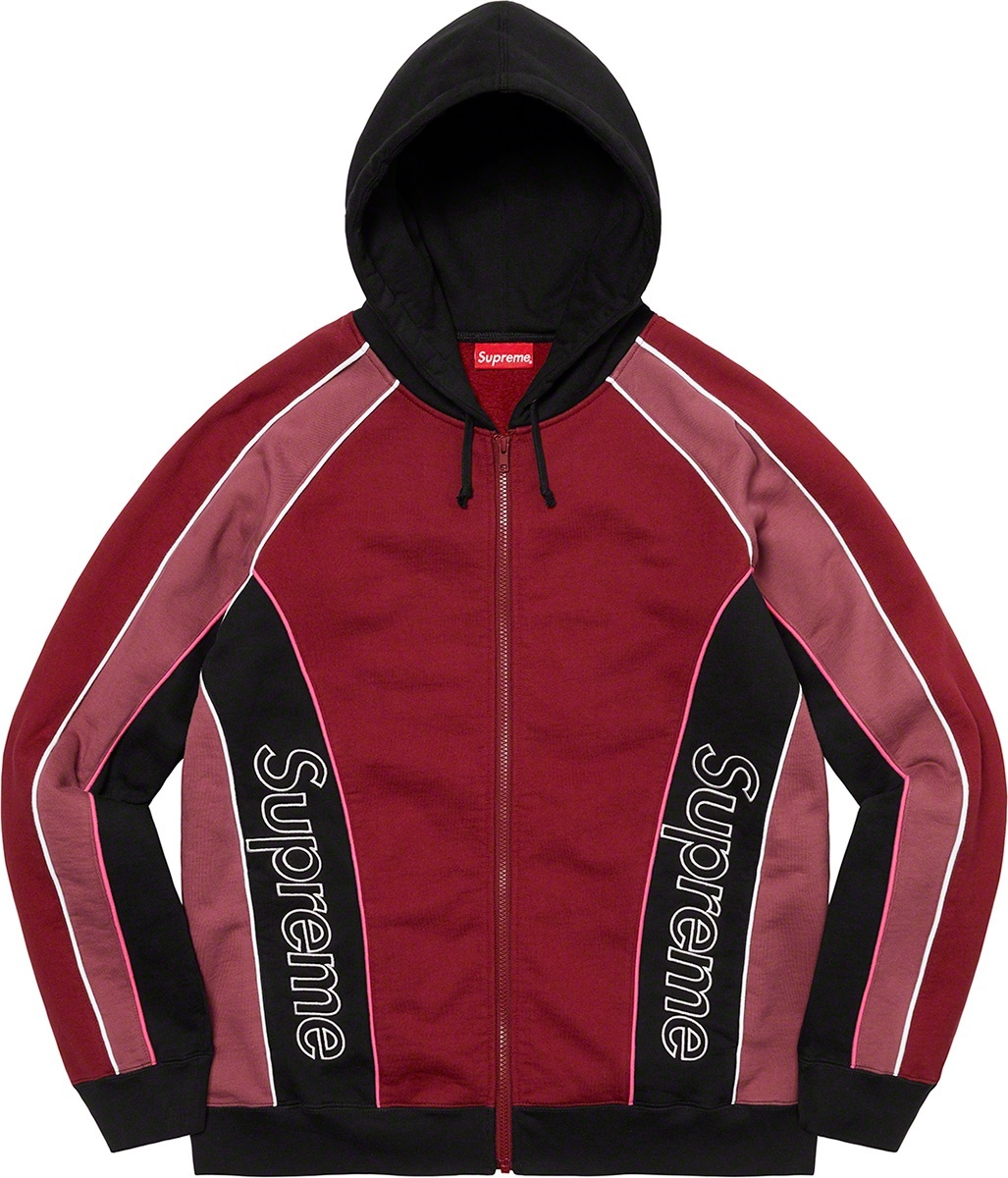 Track Paneled Zip Up Hooded Sweatshirt view 3